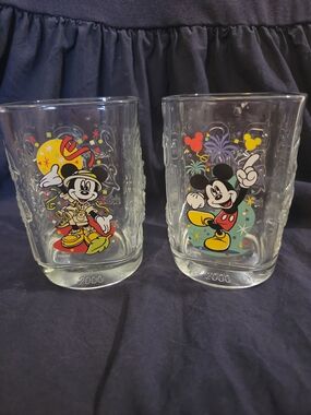 Disney Mickey Mouse Clear Glass Tumbler - Colorful Print